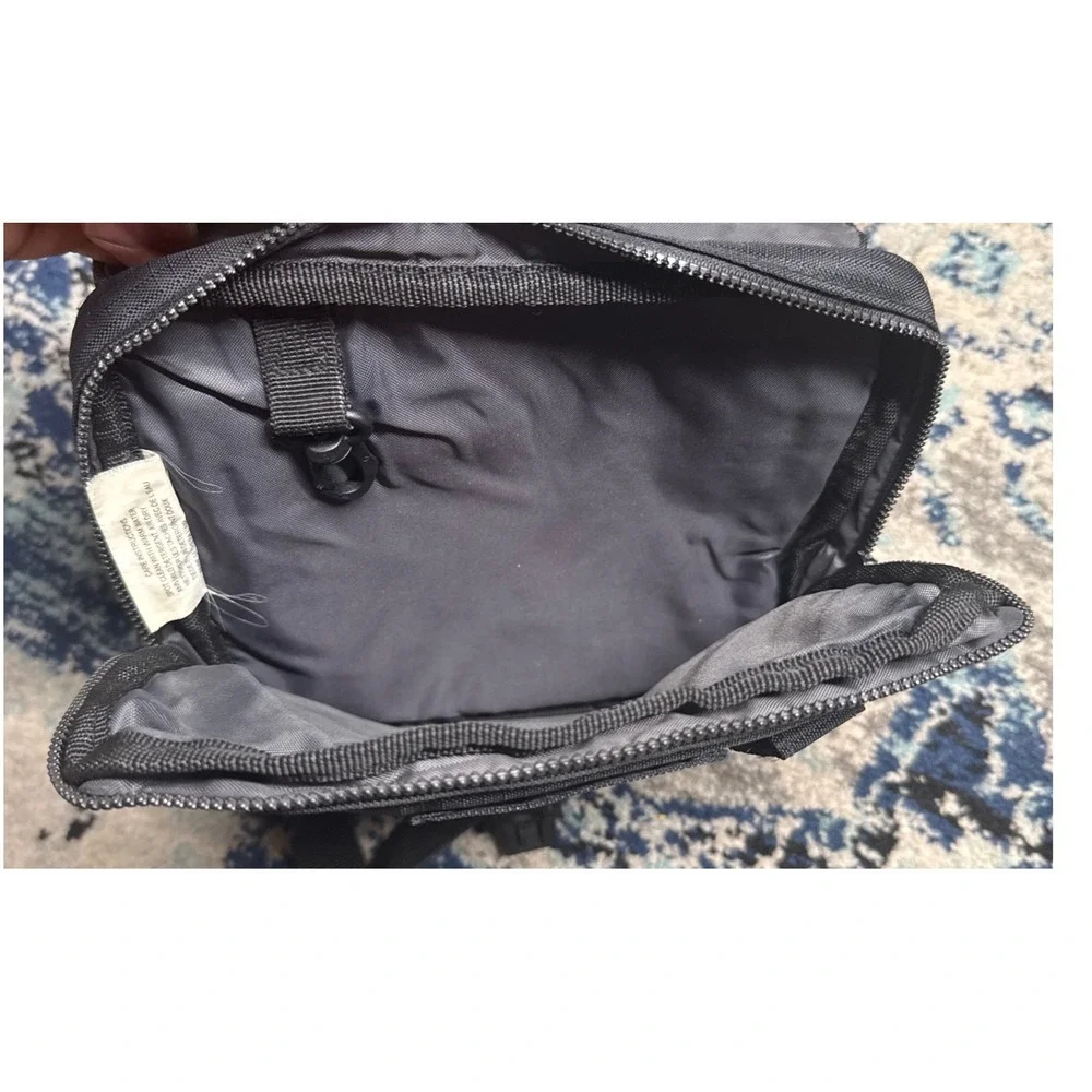 Eddie Bauer Black Nylon Ripstop Crossbody Messenger Bag Utility Travel Organizer